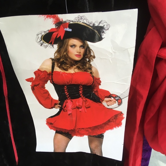 red and black pirate costume